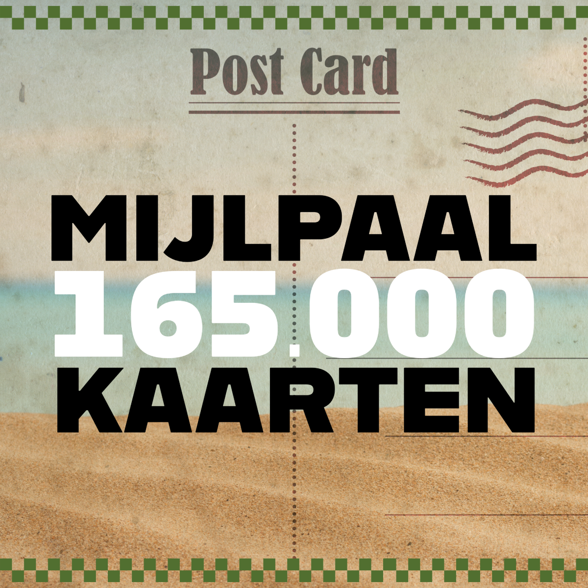 Mijlpaal 165.000 ansichtkaarten